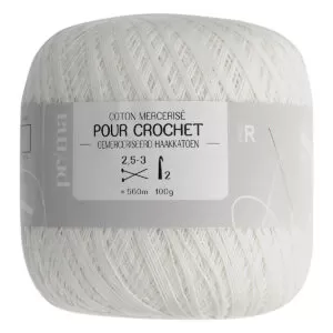 Coton à crocheter blanc - Prima Mercerie